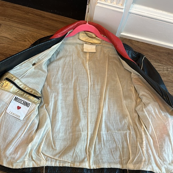RARE RARE Leather Velvet Moschino Couture Leather Jacket - Picture 14 of 16